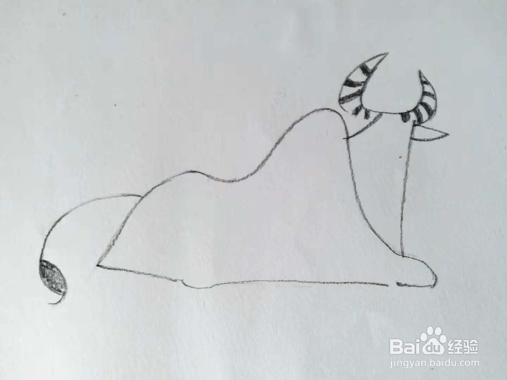 奶牛的简笔画法（三）