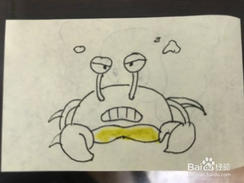 如何绘制一只卡通螃蟹（生气的螃蟹）？