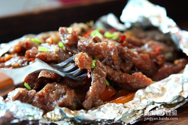 咸鲜味锡纸牛肉的家庭制作方法