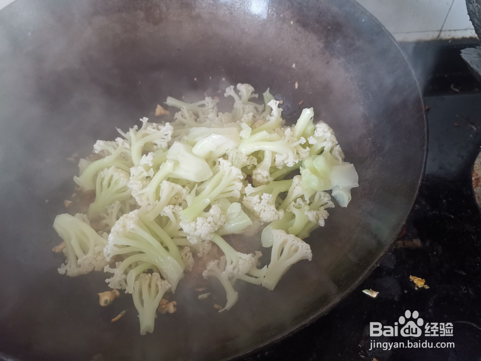 肉片炒香菇花菜