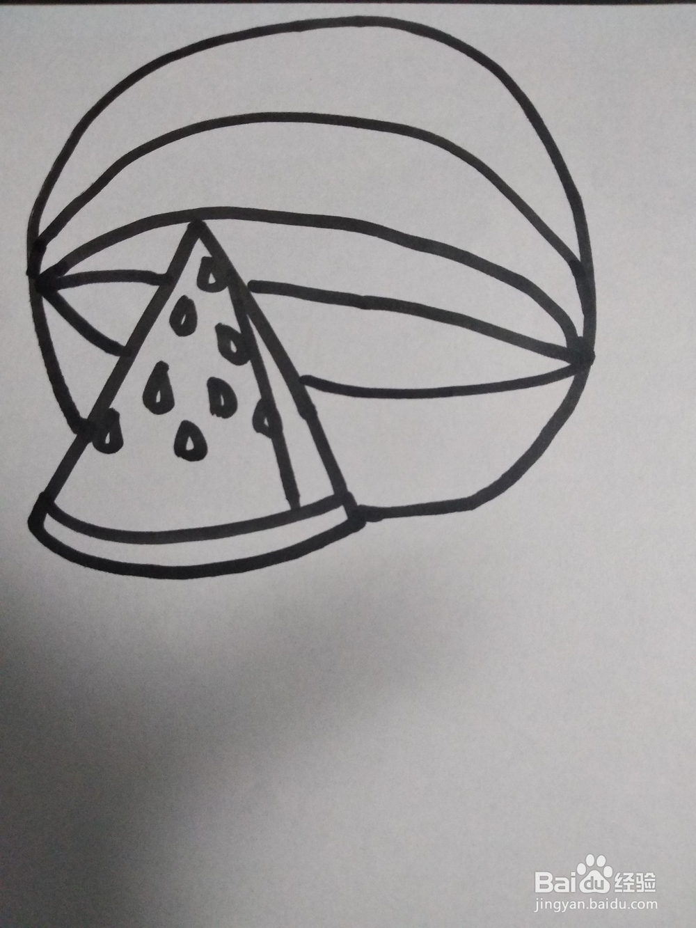 水果简笔画之西瓜简笔画怎么画