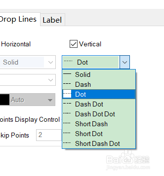 origin中散点图加垂直线的方法