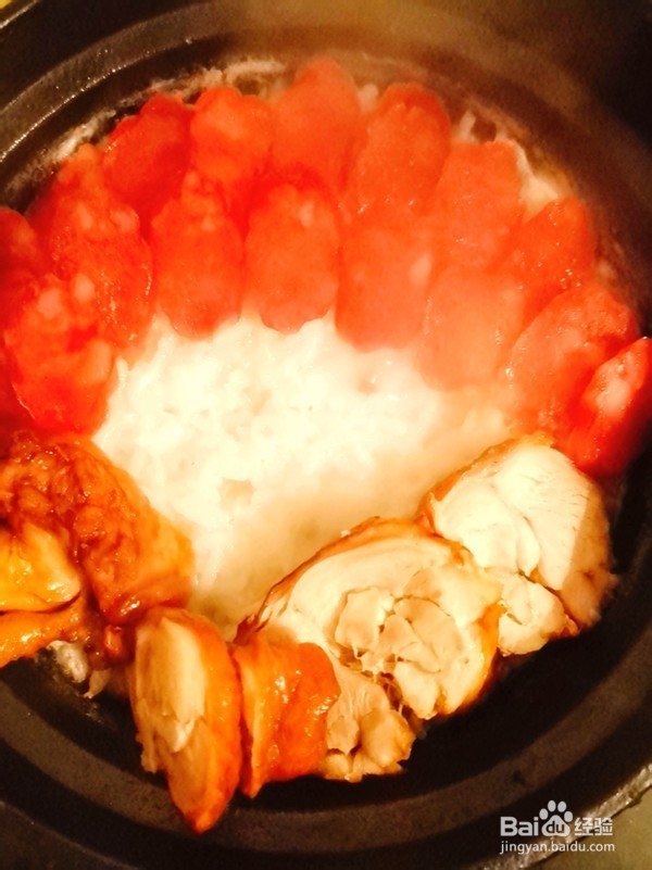 鸡腿腊肠煲仔饭做法