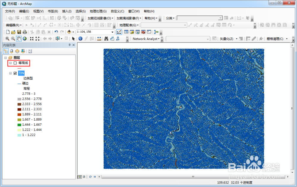 怎么根据等高线生成TIN