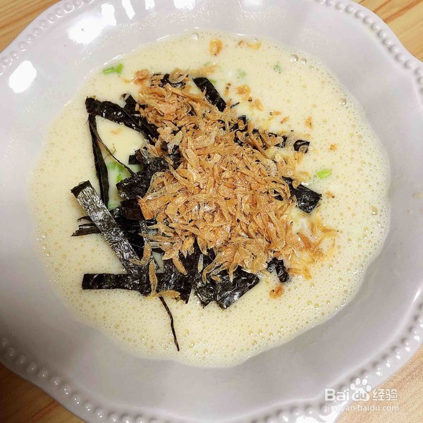 海米海苔豆浆蒸水蛋