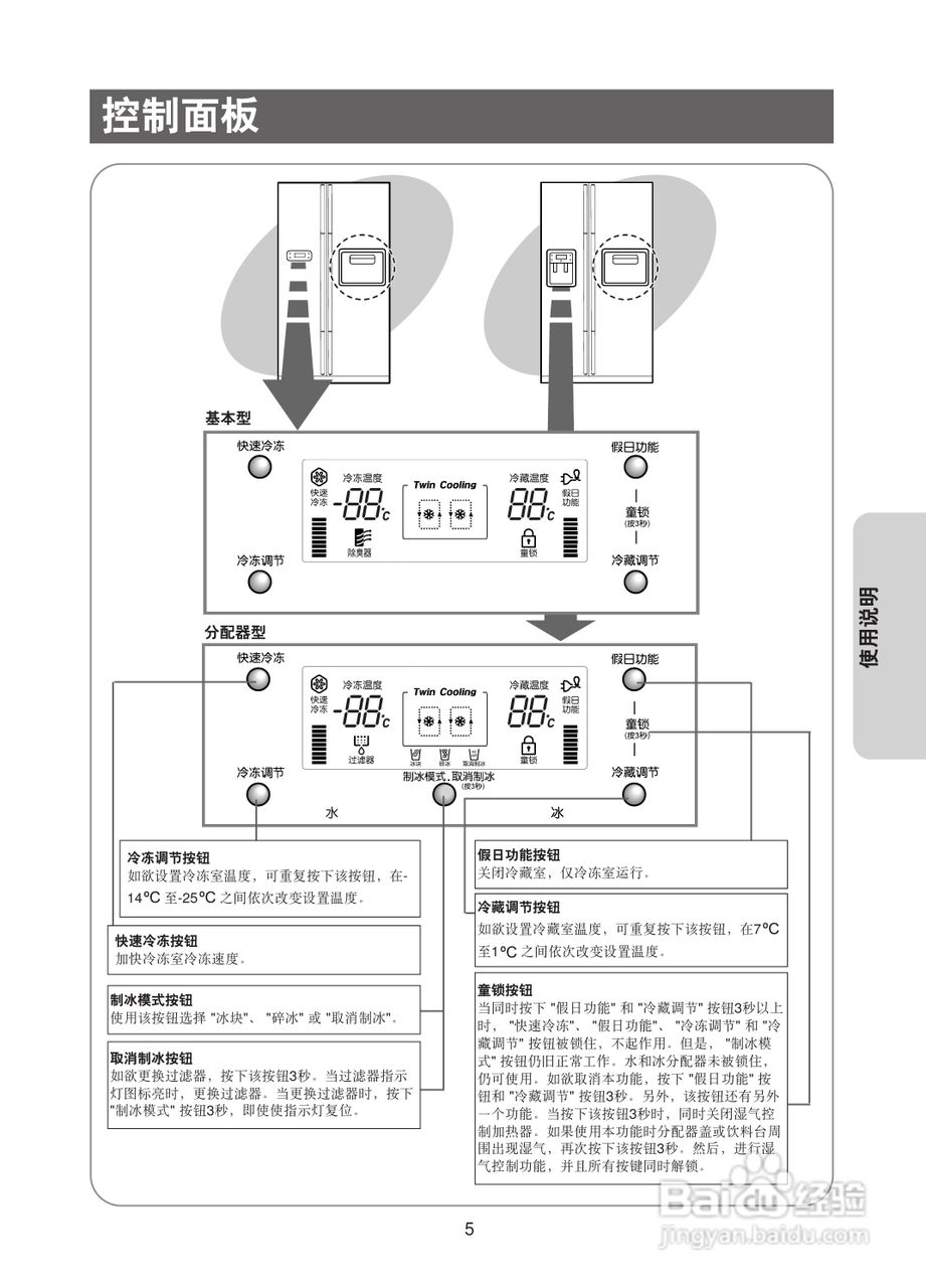 三星RS21KJSH电冰箱使用说明书:[1]