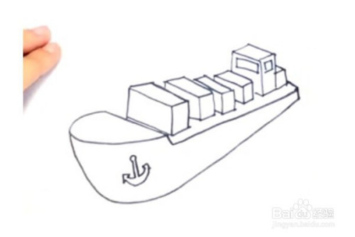 怎样画货运轮船的简笔画?