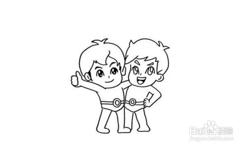 怎样画海尔兄弟简笔画教程