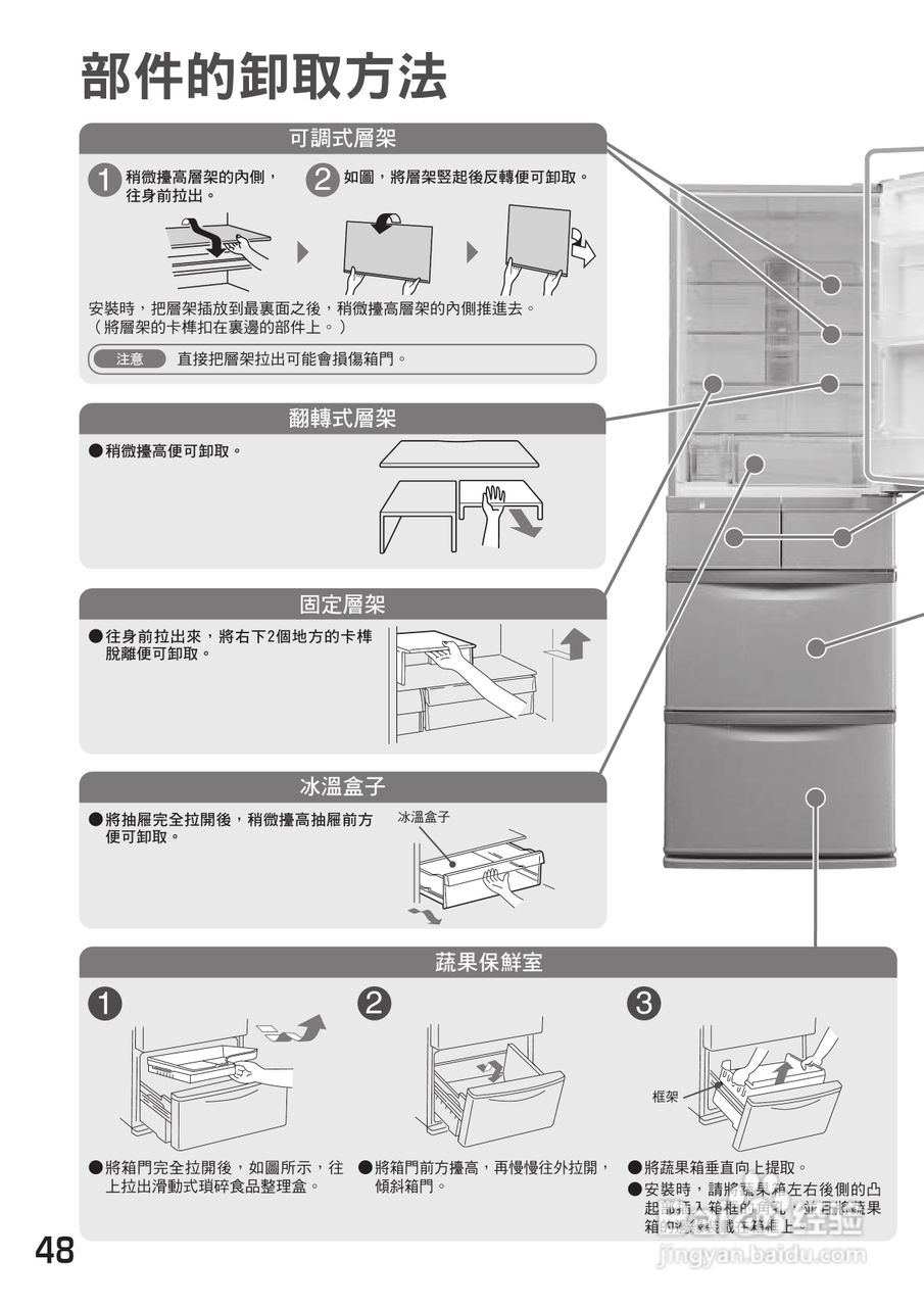 日立R-S42ZMJL电冰箱使用说明书:[5]