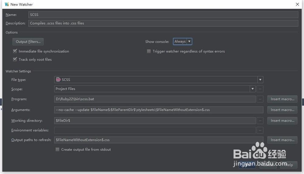 webstorm scss 自动编译添加css3前缀