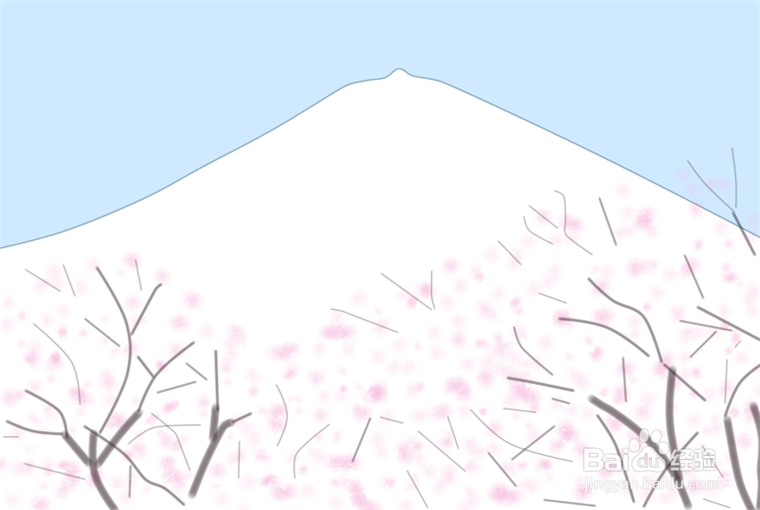 如何画富士山