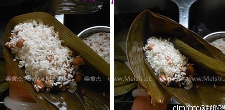 瑶柱花生蛋黄粽的做法