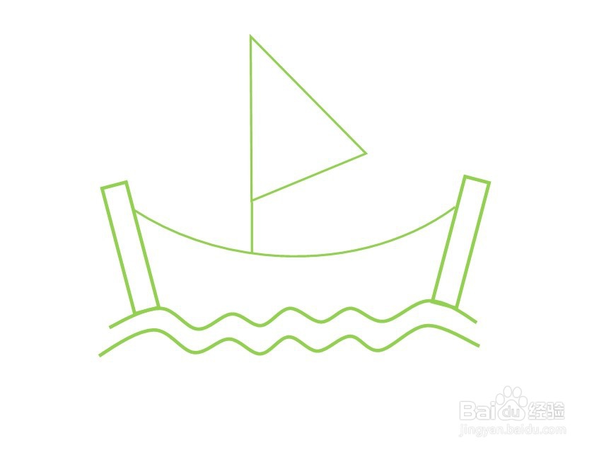 怎么简单画帆船？