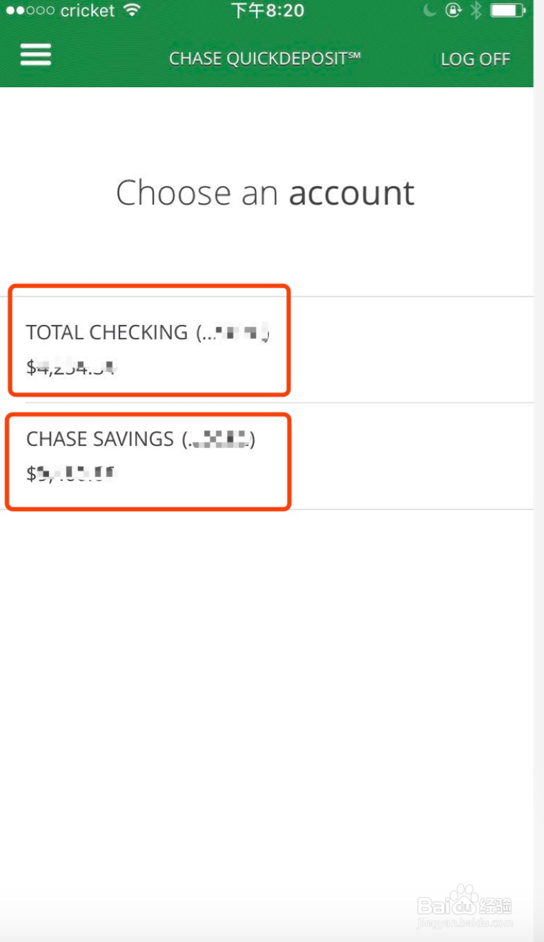 Chase手机银行取现支票