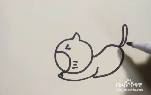 简笔画怎么画伸懒腰的猫