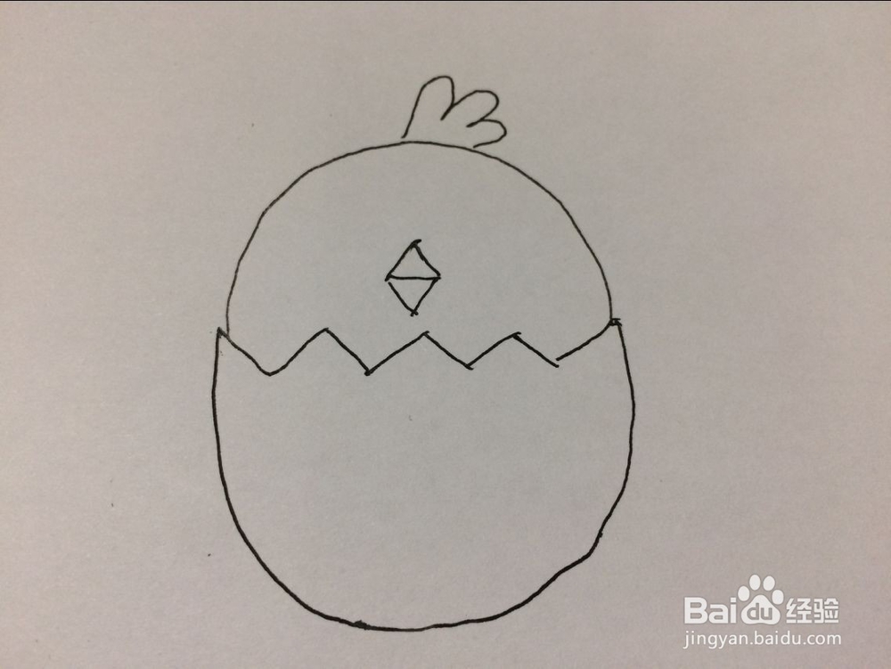 小鸡宝宝简笔画方法步骤图