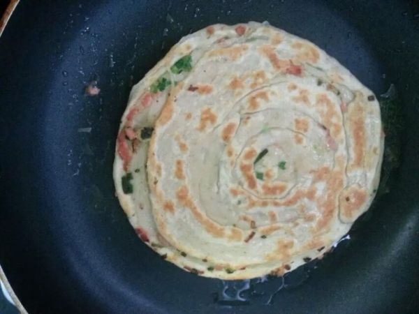 火腿酥脆葱油饼