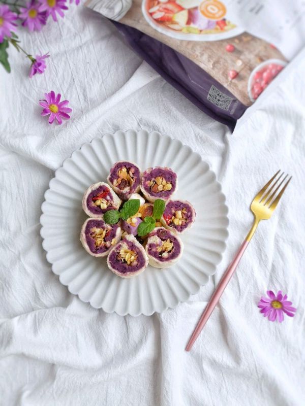 燕麦紫薯吐司卷