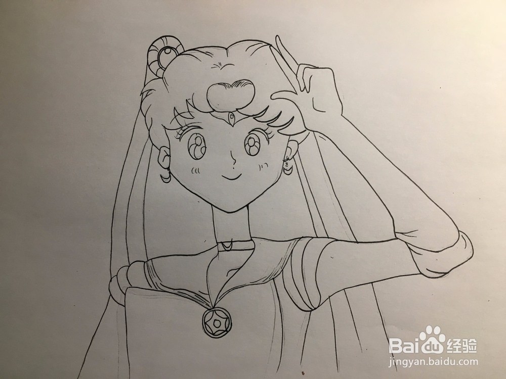 画美少女战士 美少女战士的彩色涂鸦 简笔画