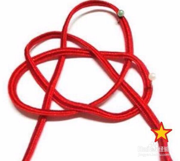 中国艺术结，鲜艳5星花，11孔龙目花。