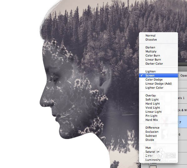 Photoshop制作人像与风景结合的双重曝光效果