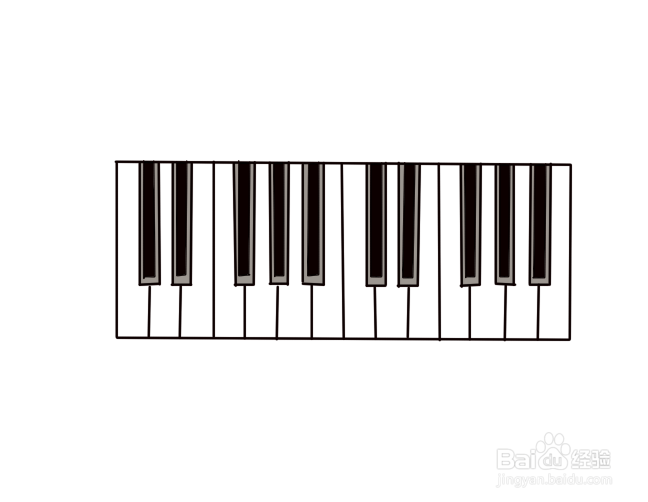 画一组钢琴键盘图片
