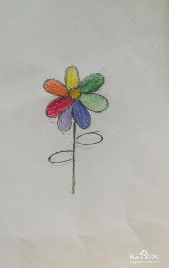 彩铅画美作：七色花彩铅画怎么画？