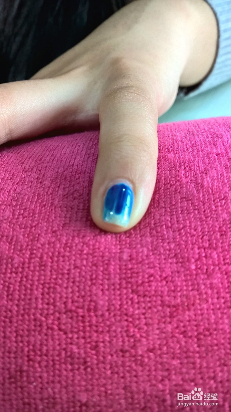 蓝色风情 美甲 十指细节图