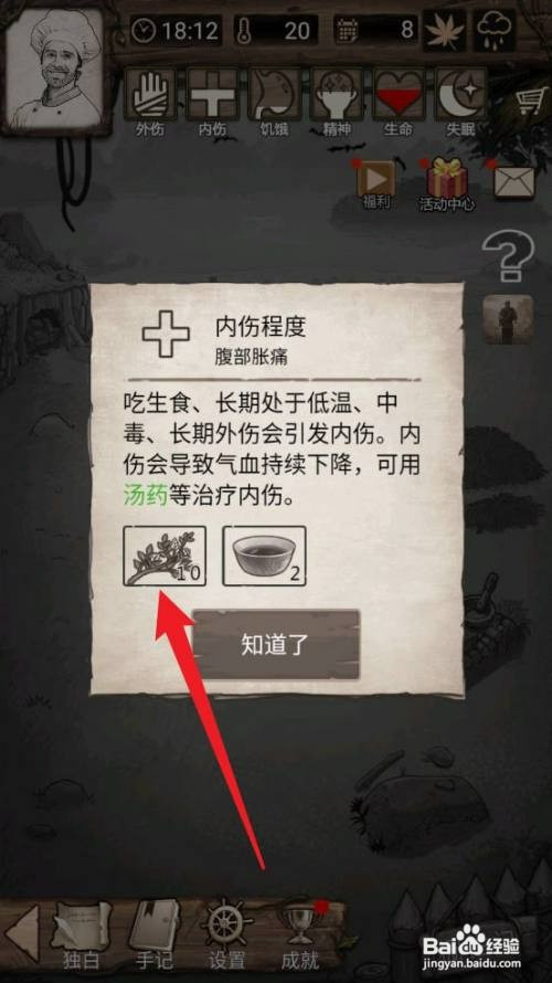 荒野日记:孤岛内伤怎么才能治疗