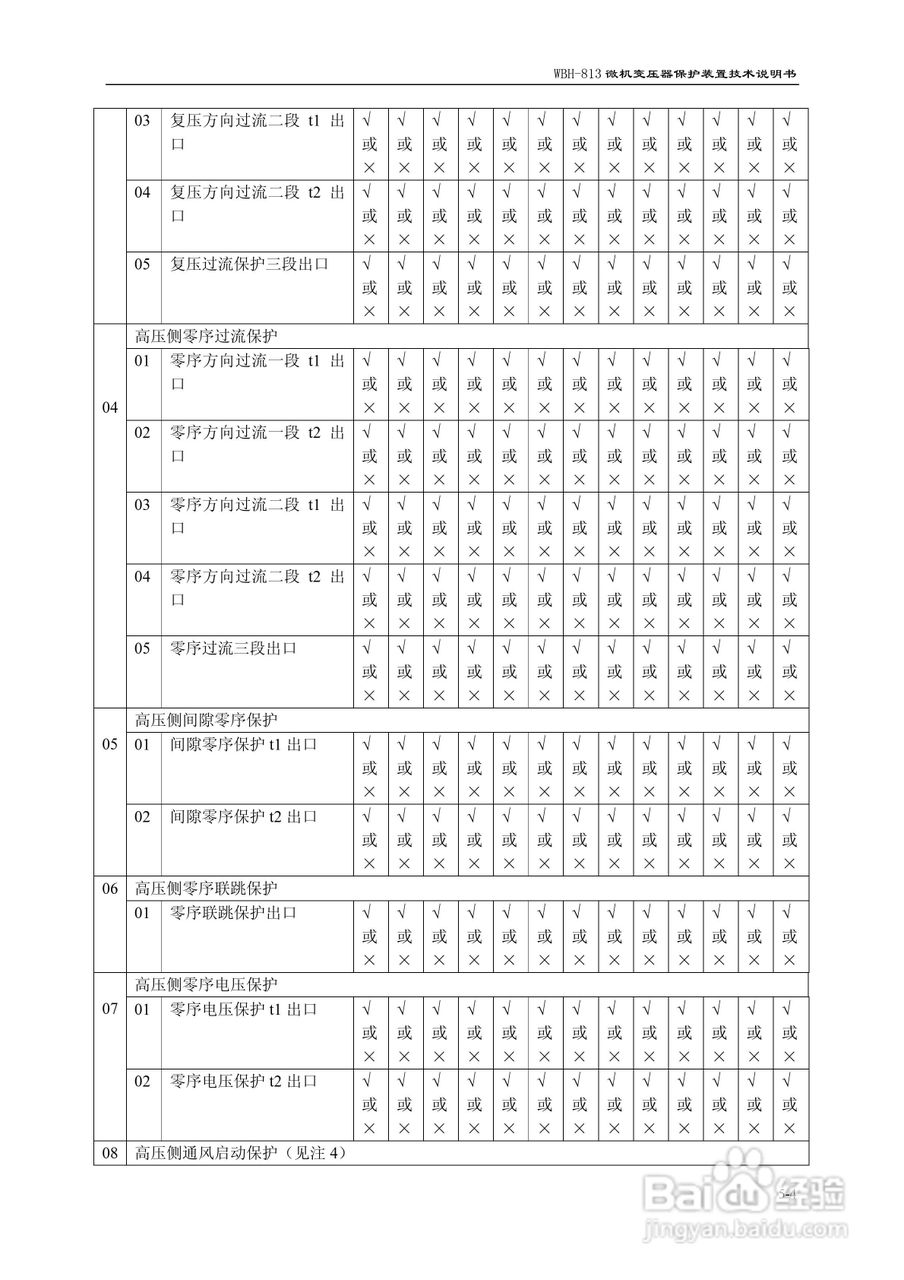 许继WBH-813微机变压器保护装置技术说明书:[4]
