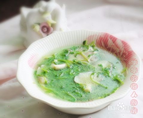 秋季营养汤——豆苗蘑菇汤