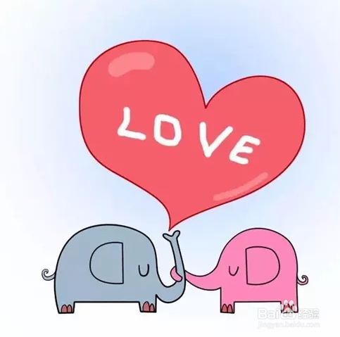 充满爱意的大象简笔画