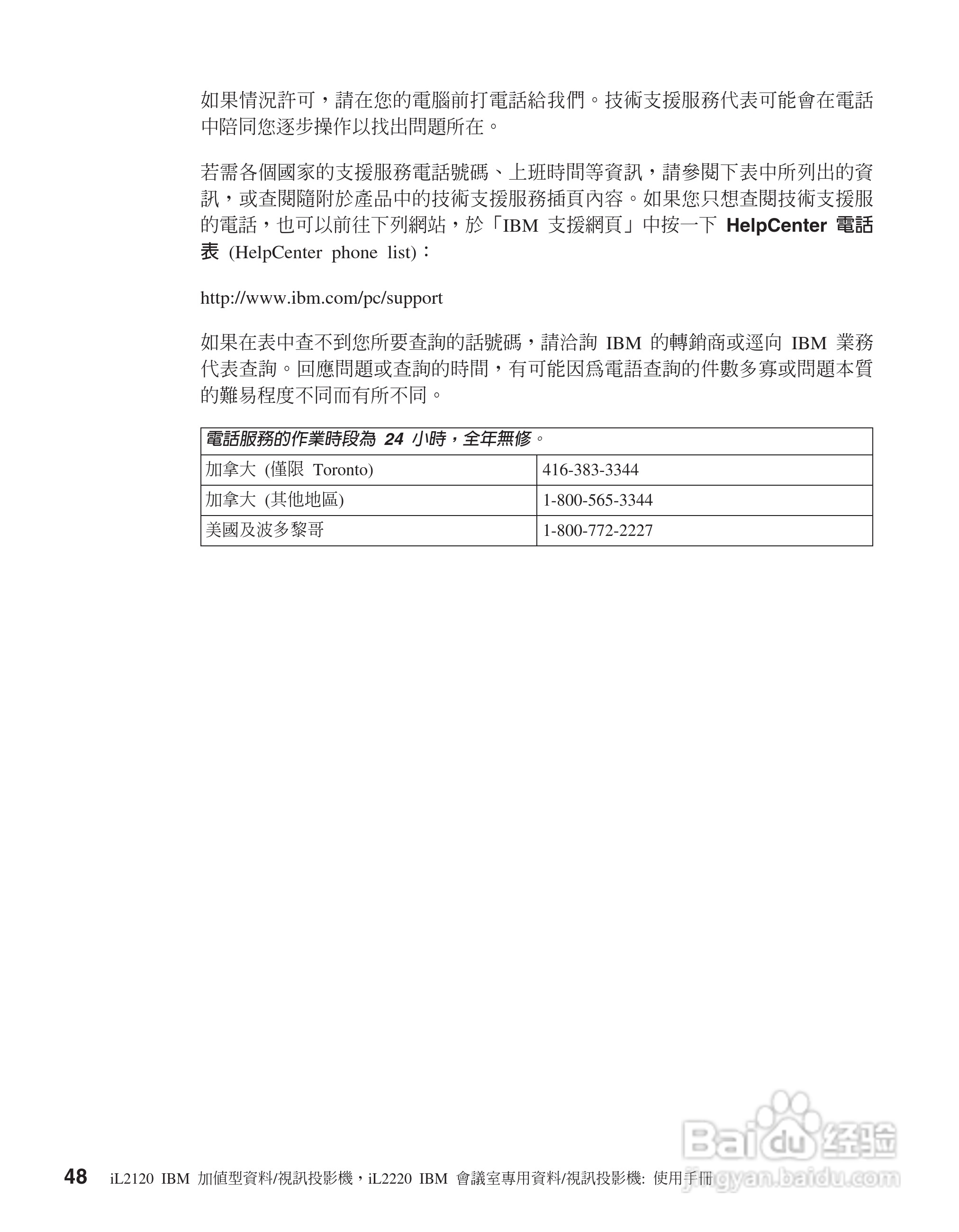 IBM iL2120投影机说明书:[6]