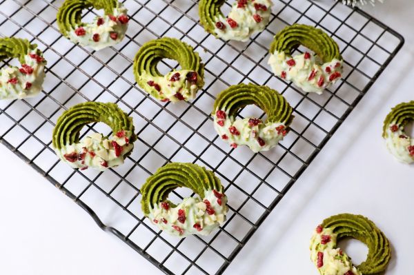 抹茶圣诞花环曲奇