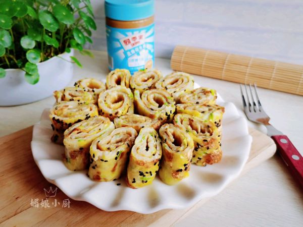 #四季宝蓝小罐#花生酱鸡蛋早餐饼