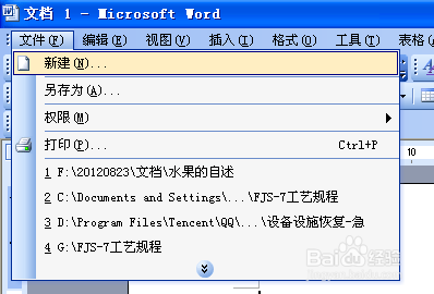 如何在WORD中新建文档