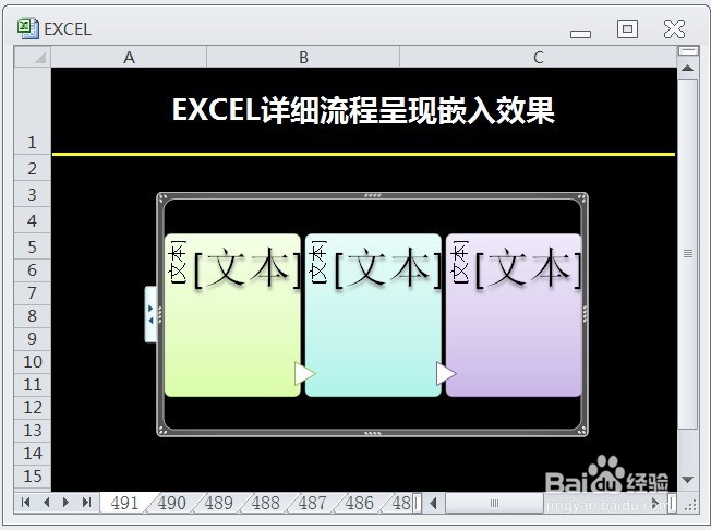 EXCEL详细流程呈现嵌入效果