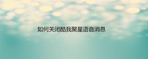 如何关闭酷我聚星语音消息