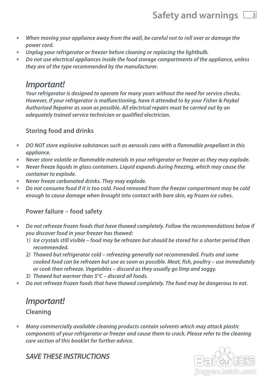 斐雪派克E402BRX2冰箱说明书:[1]