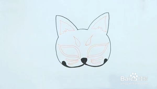 狐狸面具 简笔画图片