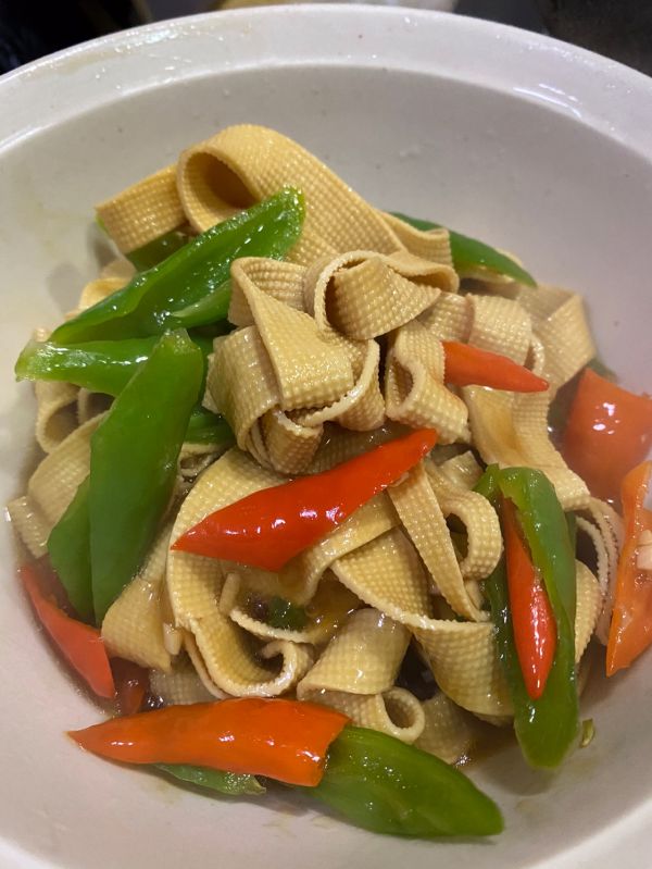 家常菜青椒豆皮