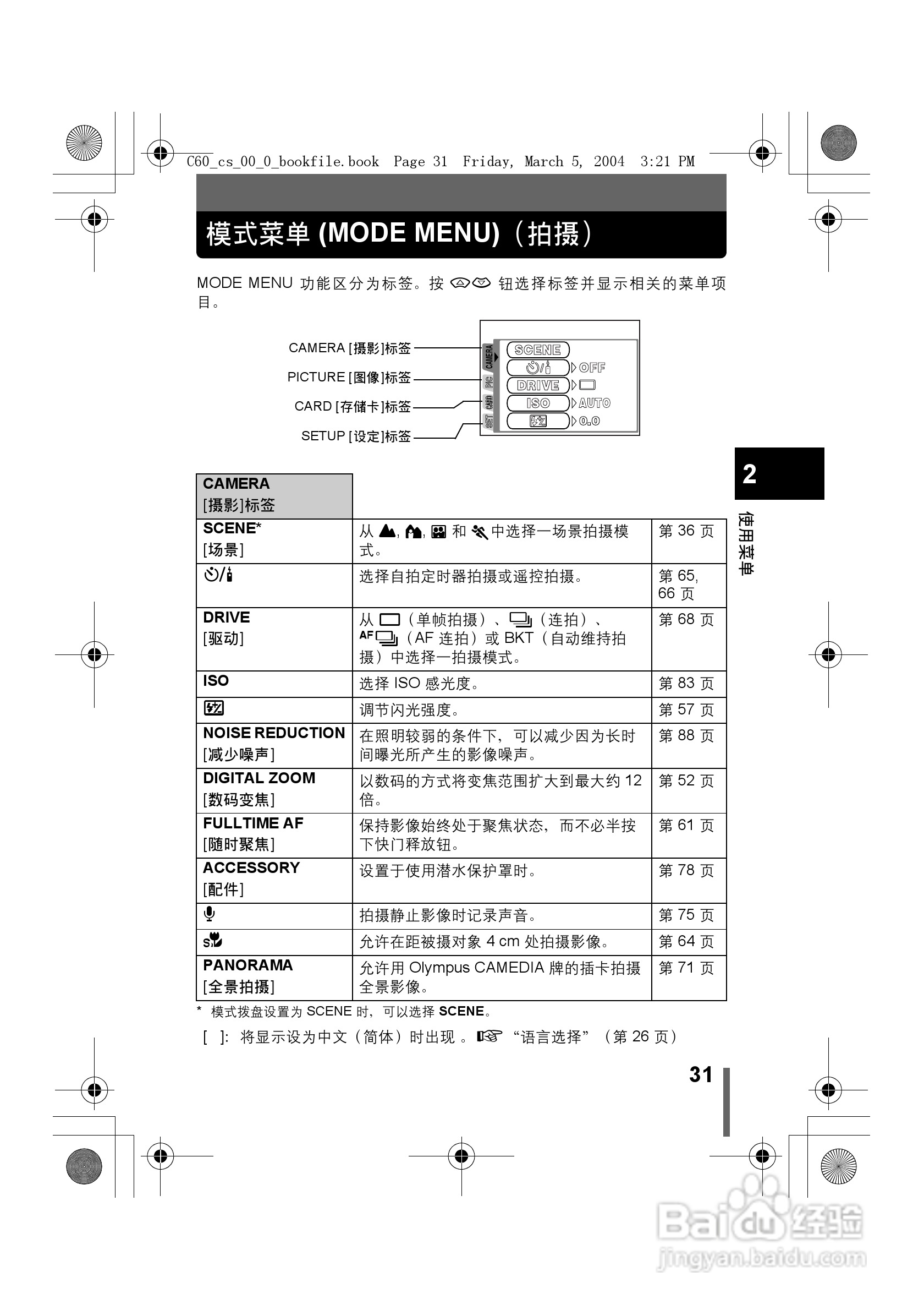 奥林巴斯 C-60ZOOM数码相机说明书:[4]