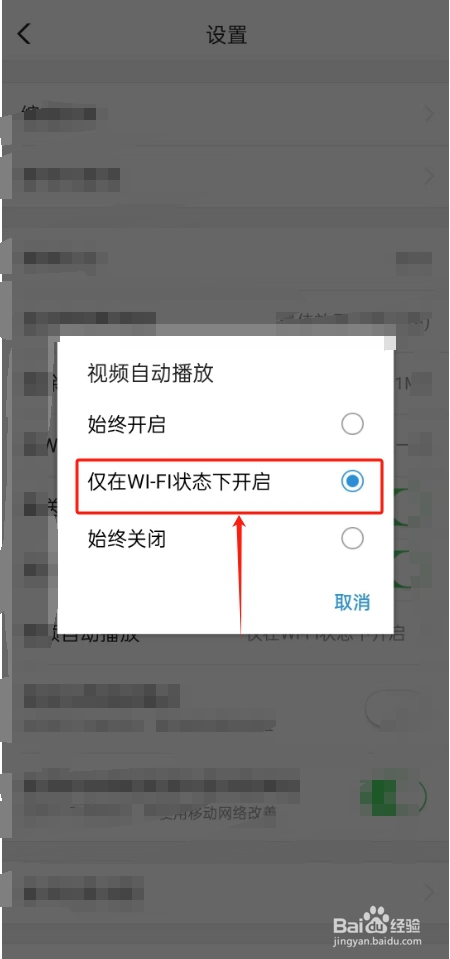闪电搜索怎么设置视频仅在WiFi状态下自动播放