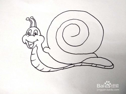 怎么画一只可爱的小蜗牛卡通简笔画 如何画蜗牛 百度经验