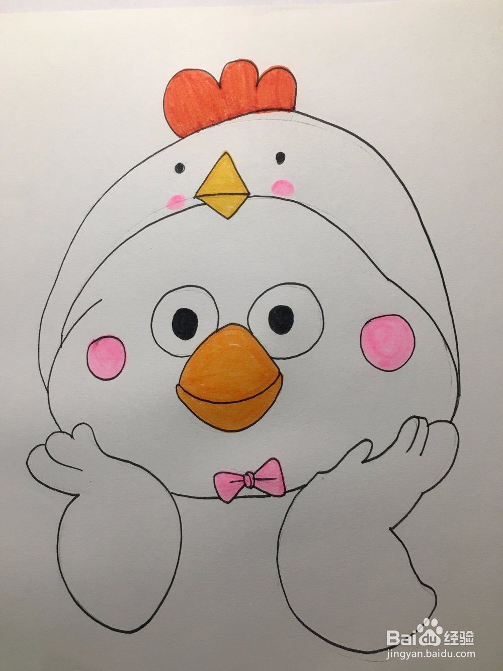 幼儿简笔画：画一只可爱的鸭子