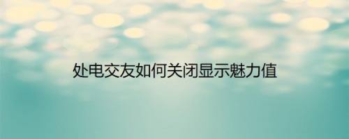 处电交友如何关闭显示魅力值