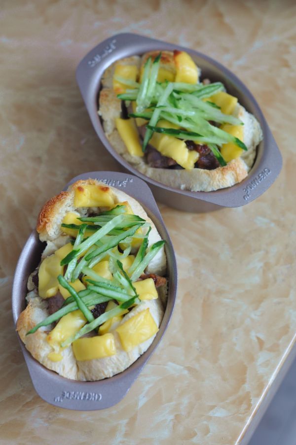 烤鸭芝士面包盏