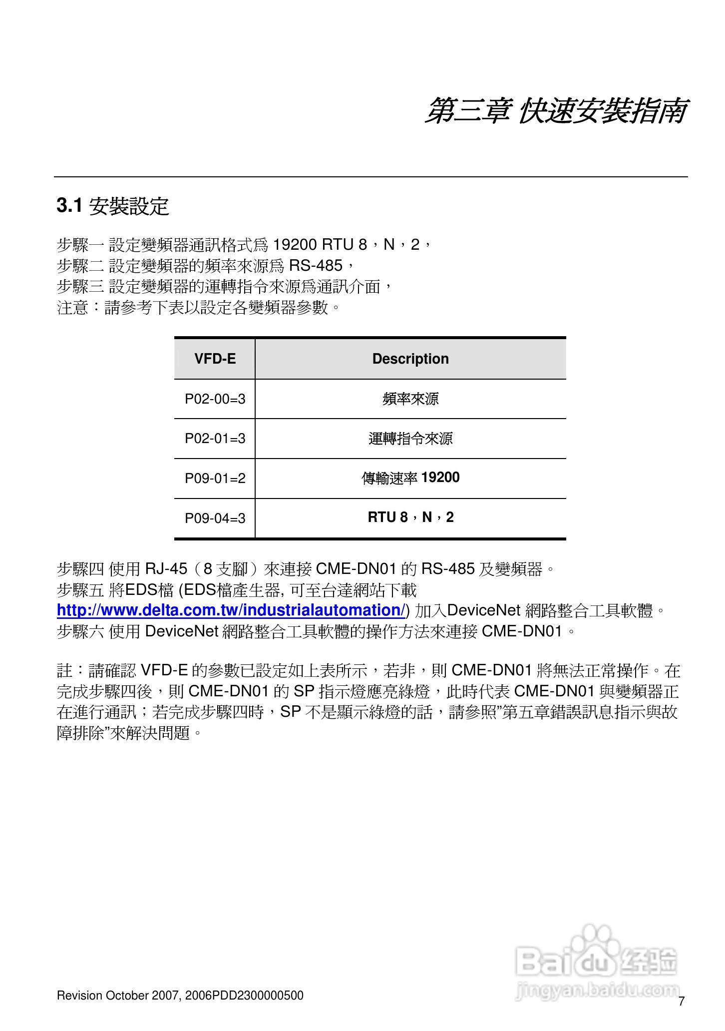 DELTA DeviceNet (CME-DN01)通讯模块说明书:[2]