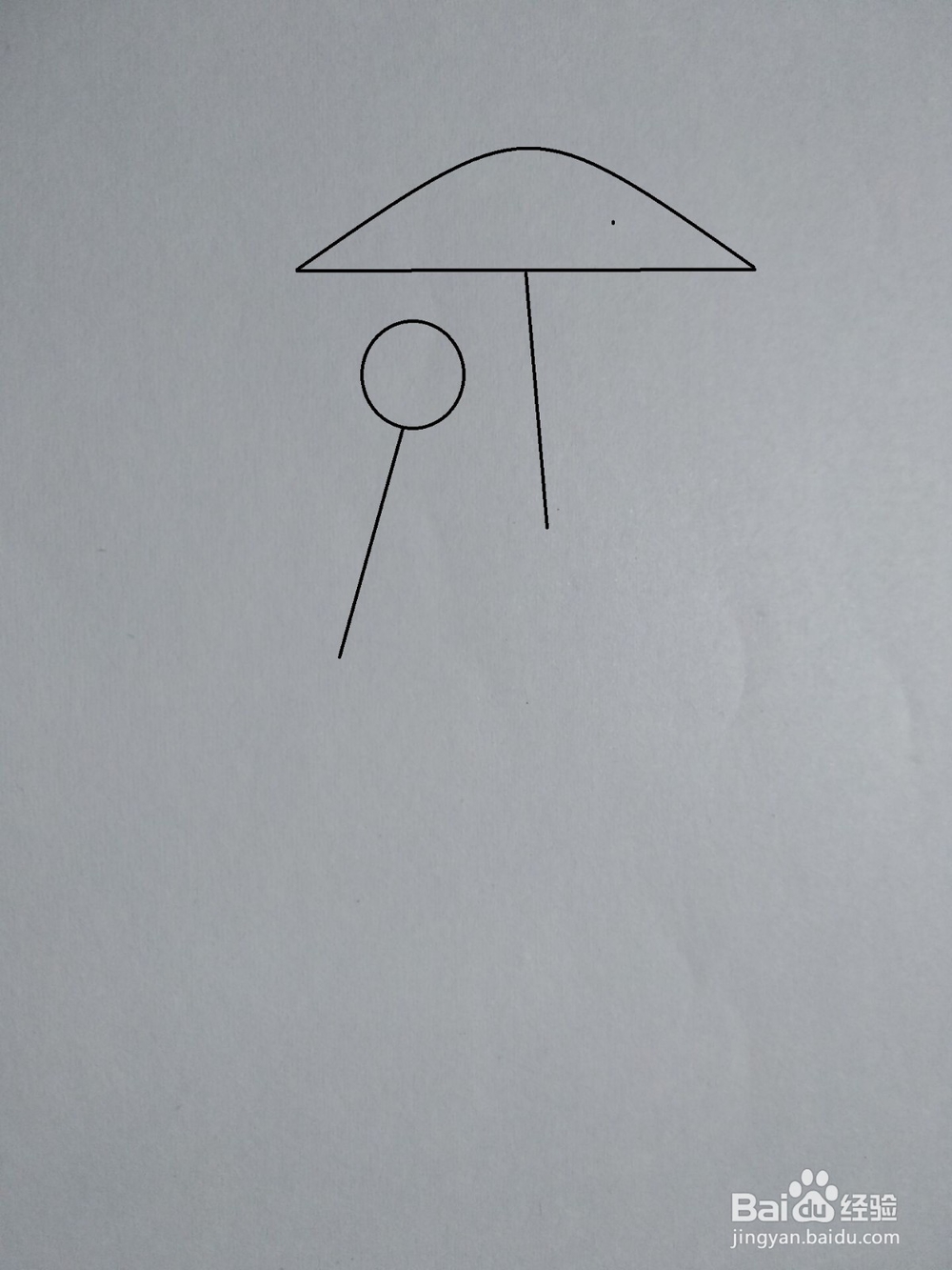 打伞的火柴人简笔画方法