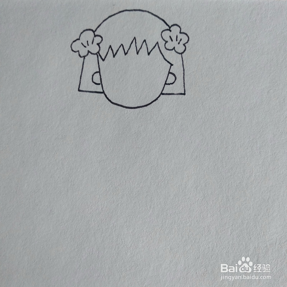 如何画穿着和服跳舞的樱桃小丸子卡通简笔画